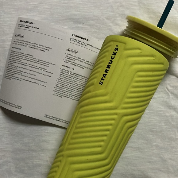 Starbucks 2024 Lime Green Geometric Stainless Steel Cold Cup. NWT.It’s a beauty - Picture 2 of 6